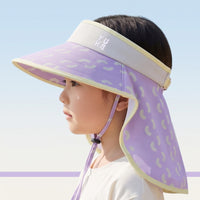Sun Hat with Neck Flap Wide Brim Open Open-Top Sun Hat Visor with Neck Flap Protection Lightweight for Children, Outdoor