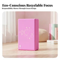 Cartoon Ballerina Dance Block Printed Surface Foam Exercise Block Heart Motifs Exercise Brick Beveled Edges