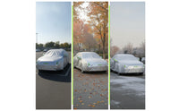 All-Season Car Cover with Mirror Pockets Sunproof Aluminum Film Car Cover Resistant Dustproof for Driveway, Seasonal Storage