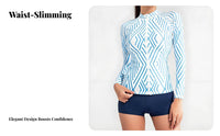 women's Surfing Suit Quick-Dry Zip Front Sun Protection Swimsuit Zip Front Sun Shirt Flattering Fit for Surfers, Diving