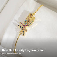 Mama Jewelry Adjustable Gold Plated Glow Vibrant Stones for Celebration