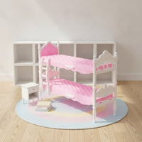 Birthday Gift 30cm Doll Bed Easy Assembly Princess Doll Bed Ornate Details for Playroom