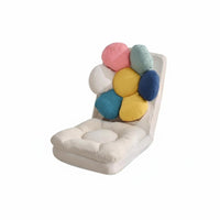 Back Support Legless Tatami Lounger Foldable Flower-Shaped Lounger Adjustable Backrest Floor Chair Space-Saving for Children, Students, Young Adults