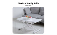 Space-Saving Transformable Coffee Table two-in-singleUse raiseTop Expandable Coffee Table Height-Adjustable Household Furniture Multi-Functional Design for Small Apartment Residents, urban Dwellers, Home Office Workers, Living Room, Dining Area