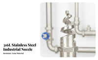 Spiral Jet Spray Head Fine Mist Stainless Steel Spiral Nozzle Fine-Droplet Misting Nozzle for Factories, Desulfurization, Dust Management