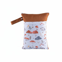 Leak-Proof Reusable Wet Dry Bag Machine Washable Wet Dry Diaper Bag Lightweight Double Pocket Nappy Pouch Snap Handle for Outings
