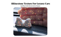 Rhinest Single Bow Car Ornament Sparkling Crystal Bow Car Decoration Mini Size Dashboard Decoration for Girls, Drivers, Center Console