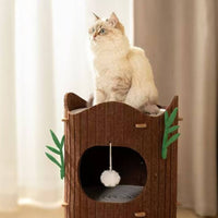 All-in-Single Felt Cat Climbing Structure Sturdy and Stable Design Multi-Level Cat Tree Easy Assembly Interactive Hanging Toys for Kittens