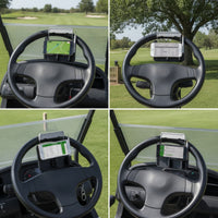 Golf Cart Steering Wheel Phone Holder Spring-Loaded Golf Cart Steering Wheel Cell Phone Mount Hands-Hands-off Lightweight