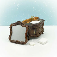 1:12 Scale Washroom Vanity Realistic Details Dollhouse Washbasin Cabinet Detailed Craftsmanship Dollhouse Washroom Vanity for Miniaturists, Hobbyists
