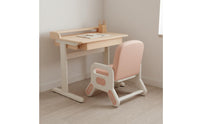 Grows with Child Height Adjustable Children's Desk Set Ergonomic Design Adjustable Height Kids Desk Sturdy & Long-Lasting Kids Table and Chairs Set Wipe-Clean Surface for Toddlers, Preschoolers, Playroom, Daycare