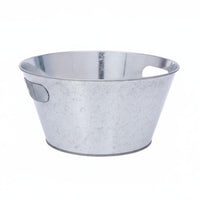 Galvanized Ice Bucket Portable Galvanized Drink Tub Rust-Resistant Metal Beverage Tub with Handles for Outdoor, Events