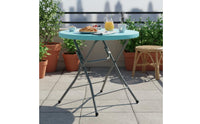 Space-Saving Portable Foldable Round Table Locking Legs Round Folding Table Stain Resistant Furniture Heavy Duty for Balcony