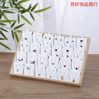 Bamboo & Wood Jewelry Display Stand for Necklaces, Earrings, and Pendants