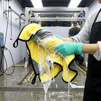 600gsm Car Drying Towel Microfibre Cloth, Large 30x60cm Cleaning Cloths for Car Washing, Double-Sided Shedding-Resistant Blended Yarn