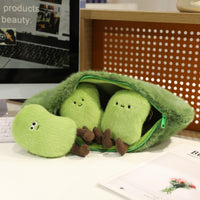 Peas in Pod Soft Toy Embroidered Pea Character Stuffed Toy Cute Design