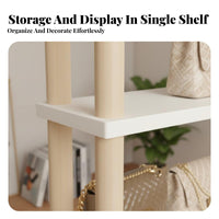 Space-Saving Design Tiered Corner Shelf Versatile Use Unrestrictedstanding Multi-Tier Rack Stable Construction Bookshelf Easy Assembly for Apartment Dwellers, Homeowners, Office Workers, Narrow Spaces, Small Areas, Study Room, Bedroom