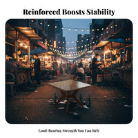 Table and Chair Set Heavy-Duty Food Stall Table and Chairs Easy to Clean Outdoor Dining Set for Families, Adults, Night Markets, Beach, Patios