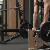 Anti-Slip Barbell Plate Changer with Rubber Handle Handheld Wooden Barbell Jack Easier Lever Premium for Weightlifters