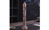 Vertical Scent Vessel Burner Carved Alloy Scent Vessel Burner Cylindrical Decor for Tea Room