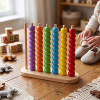Child-Centered Bead Matching Toy Stacking Bead Sorting Board with Rods Educational Developmental for Homeschool