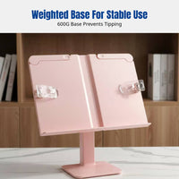 Children's Adjustable Book Stand, Multifunctional Desktop Holder, Student Tablet Support, Floral Coral, School Library