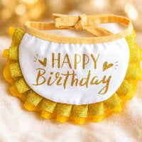 Cat Birthday Hat and Bib Set for Pets, Decorative Scarf and Hat for Photo Props