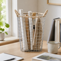 Wire Basket Hand-knitted Nordic Style Large Laundry Basket Visible Storage Temporary Laundry Holder