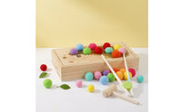 Felt Balls Wooden Hedgehog Tapping Toy Hand-Eye Coordination Wooden Pounding Box Natural Wood Finish Tapping Toy Set Rounded Edges for Toddlers, Young Children