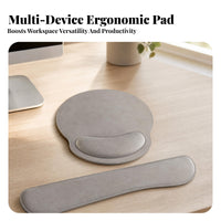 Stitched Edges Keyboard Mouse Pad Set Padded Mouse Wrist Rest Set Smooth Finish Keyboard Wrist Rest Cushioned for Desk Use