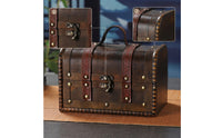 Wooden Chest with Handle Vintage Decorative Storage Box with Handle Small Wooden Storage Box Distressed Rustic