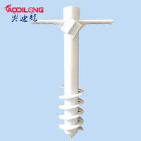 Beach Umbrella Sand Anchor Spike - 5-Helix Plastic Ground Insert for Outdoor Sunshade