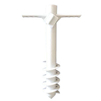 Beach Umbrella Sand Anchor Spike - 5-Helix Plastic Ground Insert for Outdoor Sunshade