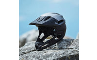 Vented Full-Face Cycle Helmet Aerodynamic Helmet with Chin Guard Breathable Comfortable for Mountain Biking