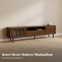 2 Pieces Mid-Centuryera TV Console and Coffee Table sturdy Wood Mid-Centuryera TV Stand and Coffee Table Set With Storage Media Furniture for Homeowners, Den