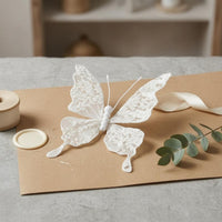 Beaded Lace Winged Creature Ornament Translucent Lace Winged Creature Ornament