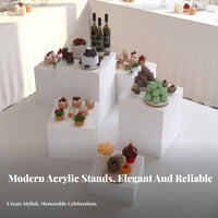 High Clarity Wedding Cake Stand Modern Design Acrylic Round Display Pillar Easy to Clean Clear Cylinder Pedestal Long-Lasting for Caterers, Bakers, Retailers, Birthday Parties, Baby Showers, Photo Shoots, Home Decor