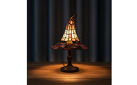 Stained Sorcerer Hat Desk Lamp Vintage Witch Hat Table Lamp Colorful for Reading Corners