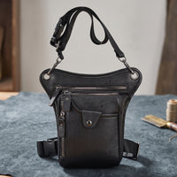 Rugged Crossbody Bag with Adjustable Strap Handsunrestricted Leather Bag with Adjustable Strap Compact Organized for Cycling