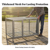 Large Wire Animal Cage Rodent Resistant Heavy Duty Hare Hutch Metal Chicken Coop for Rural Resident S, Pet Owners, Farm, Backyard, Patio