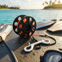 30 Meter Line SMB Reel Double-Ended Hook BCD Reel POM Plastic Underwater Gear Black Body