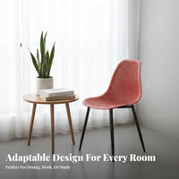 Nordic design Molded Shell Chair with Dowel Legs Modern Design Indoor Seating Easy to Clean Household Furniture Ergonomic Backrest for Office Workers, Homeowners, Dining Room, Kitchen, Restaurant, Waiting Area