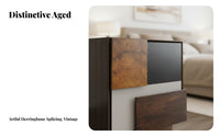 Patchwork Front Cabinet Retro Look Bedside Table Modern aesthetic for Homeowners