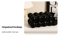 Elegant Design Fluted Storage container Space Saving Brush Holder Sturdy and hard-wearing Desktop Organizer Multi-Functional for Makeup Users, Home Decor lovers, Office Workers, Vanity Table, Bathroom Counter, Desk, School