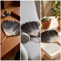 Handmade Goose Feather Fan Black Feather Fan Elegant Vintage for Dancers, Photoshoots, Weddings