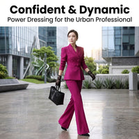 Ladies Trouser Suits for Wedding Guests with Bootcut Flared Trousers, Plus Size Long Sleeve Jacket Set for Office Wear, Polyester Womens Formal