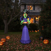 Giant Halloween Inflatable Witch Outdoor Halloween Inflatable Decoration with LED Lights Lighted Spooky for Homeowners