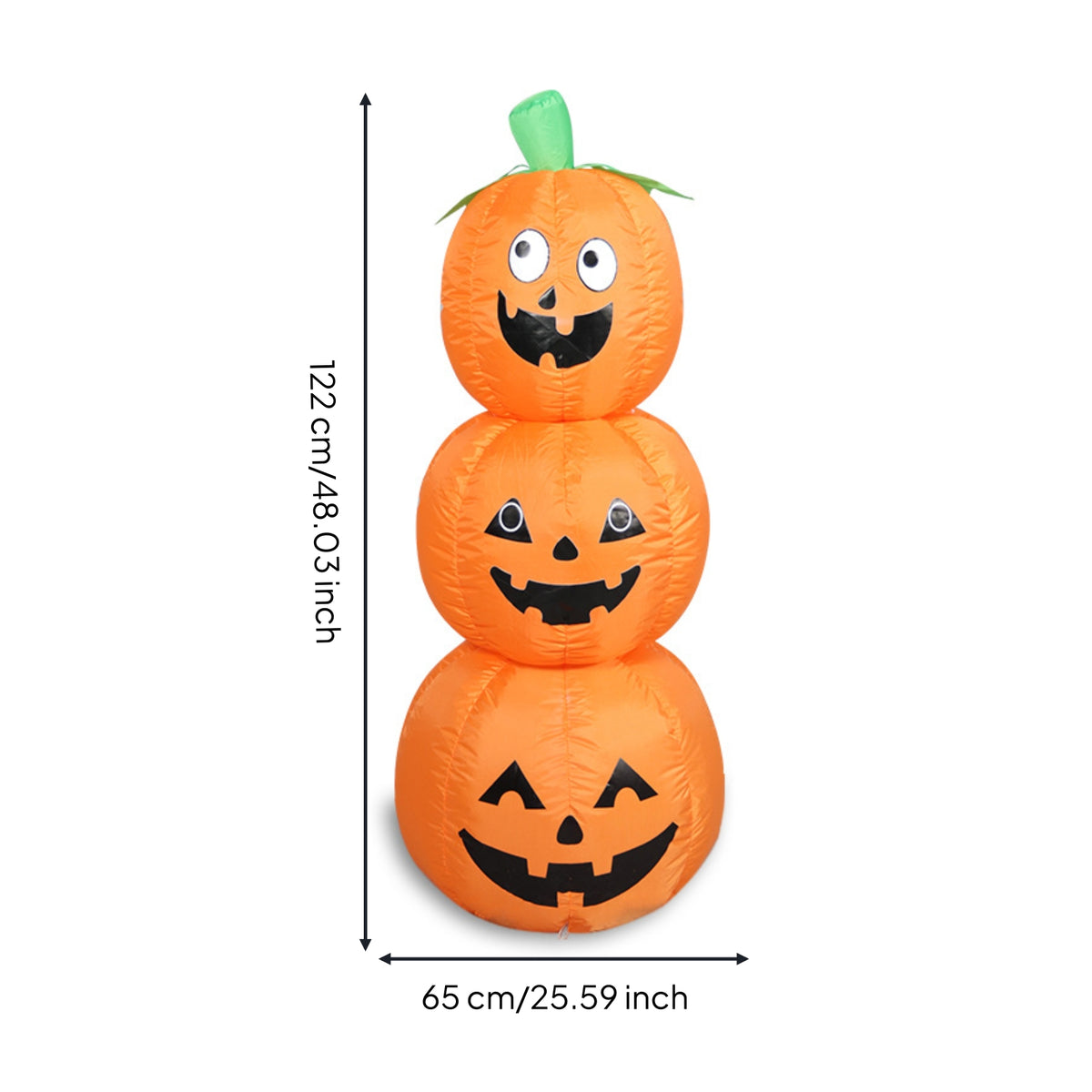 Inflatable Pumpkin Stack Freestanding Jack-O'-Lantern Yard Decoration Pumpkin Stack Eye-Catching Stacked Pumpkins Lightweight