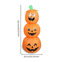 Inflatable Pumpkin Stack Freestanding Jack-O'-Lantern Yard Decoration Pumpkin Stack Eye-Catching Stacked Pumpkins Lightweight