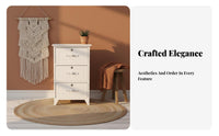 Woven Basket Drawers Tall Organizer with Baskets Country Aesthetic 5-Drawer Vertical Chest Space-Saving Design Storage Cabinet Removable Liners for Families, Homeowners, Renters, Bedroom, Living Room, Hallway, Entryway